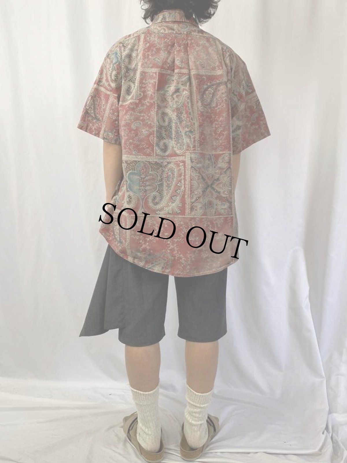 画像4: Ralph Lauren ”CUSTOM FIT" ペイズリー柄 コットンボタンダウンシャツ XXL (4)