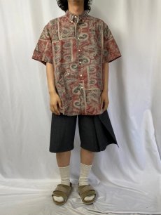 画像2: Ralph Lauren ”CUSTOM FIT" ペイズリー柄 コットンボタンダウンシャツ XXL (2)