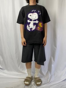 画像2: 90’s SNOOPY USA製 キャラクタープリントTシャツ BLACK XL (2)