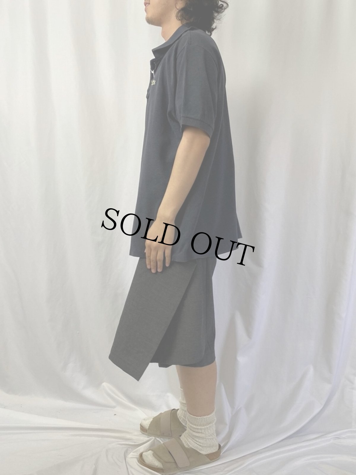 画像3: 70〜80’s CHEMISE LACOSTE FRANCE製 ロゴワッペンポロシャツ BLACK SIZE8 (3)