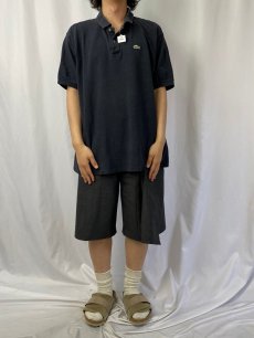 画像2: 70〜80’s CHEMISE LACOSTE FRANCE製 ロゴワッペンポロシャツ BLACK SIZE8 (2)