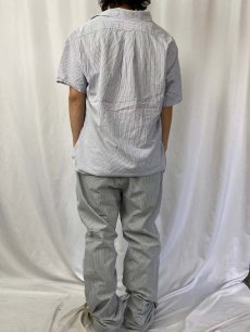 画像4: Ralph Lauren "CUSTOM FIT" ストライプ柄 シアサッカーボタンダウンシャツ L (4)