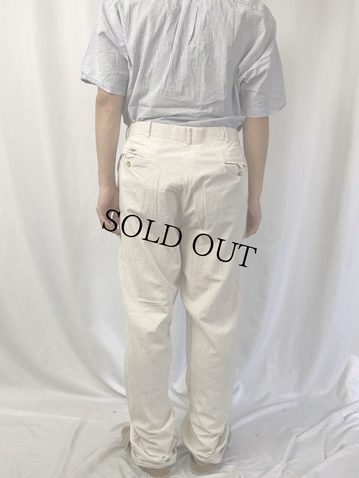 画像4: POLO Ralph Lauren ストライプ柄 シアサッカースラックス W34 (4)