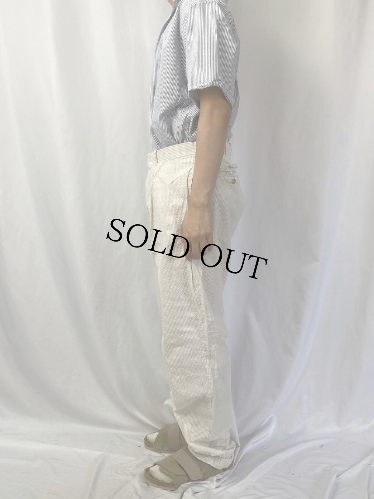 画像3: POLO Ralph Lauren ストライプ柄 シアサッカースラックス W34 (3)