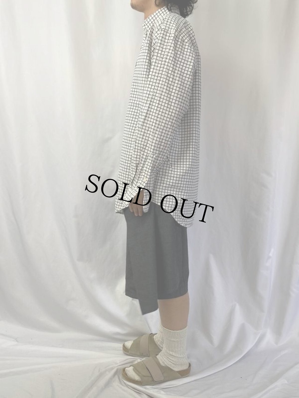 画像3: Ralph Lauren "BLAIRE" チェック柄 シアサッカーボタンダウンシャツ M (3)