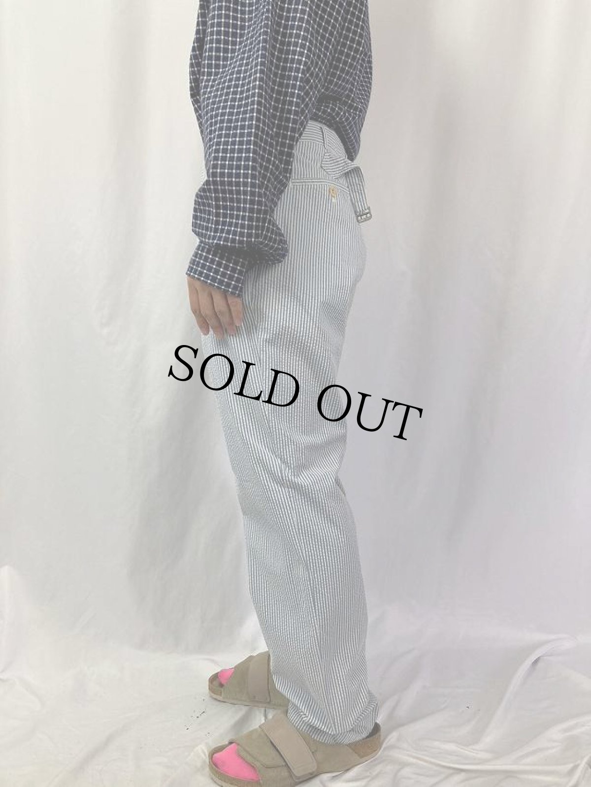 画像3: POLO Ralph Lauren ストライプ柄 シンチバック シアサッカーパンツ W32 (3)