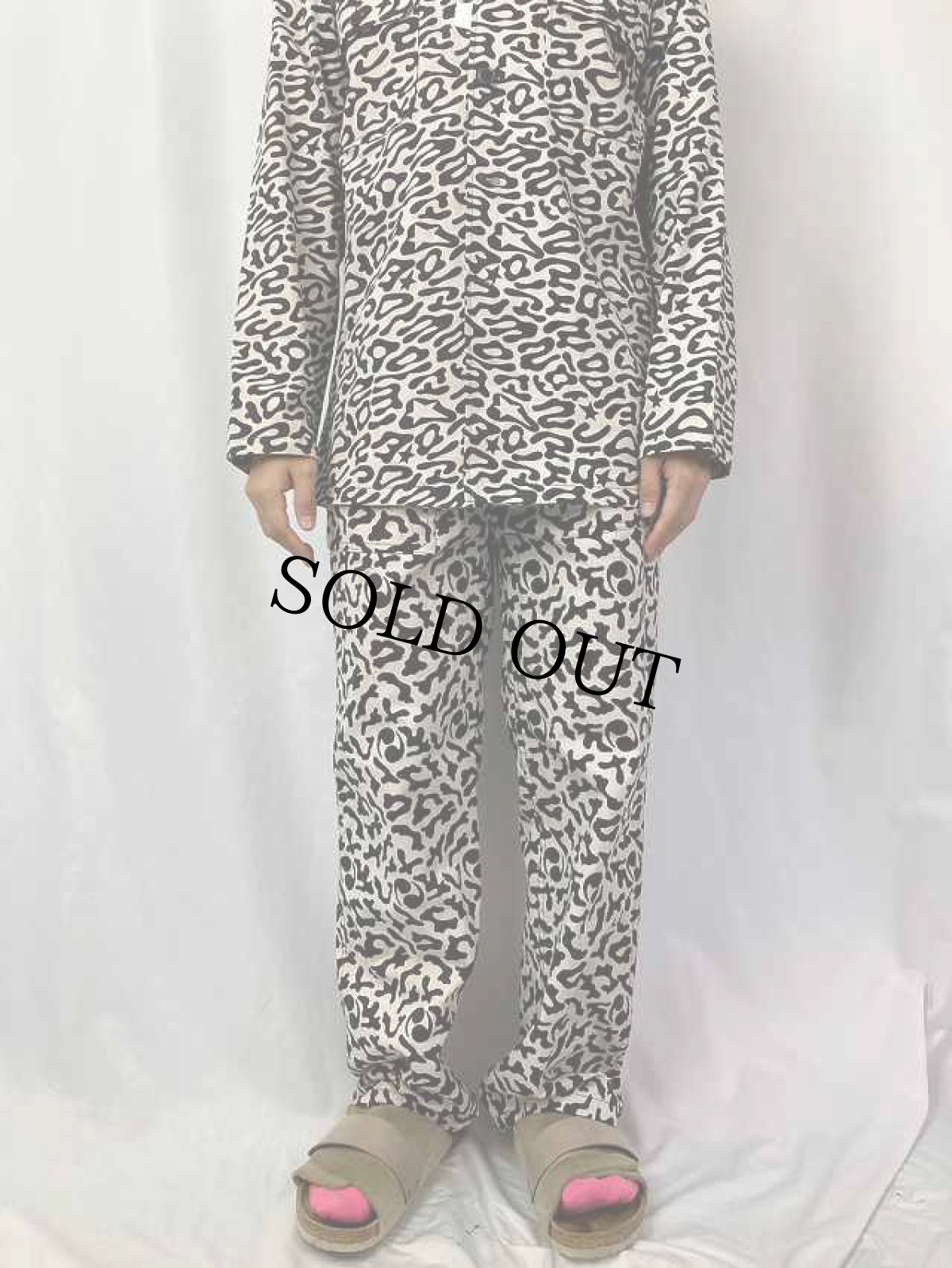 画像2: 70's 韓国 学生軍事訓練用 バクテリア迷彩 HBTパンツ W30 (2)