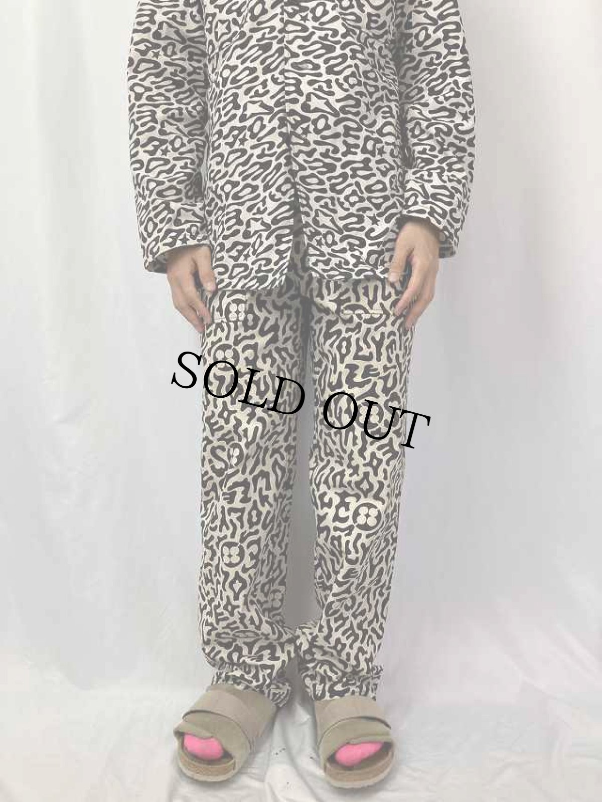 画像2: 70's 韓国 学生軍事訓練用 バクテリア迷彩 HBTパンツ W30 (2)