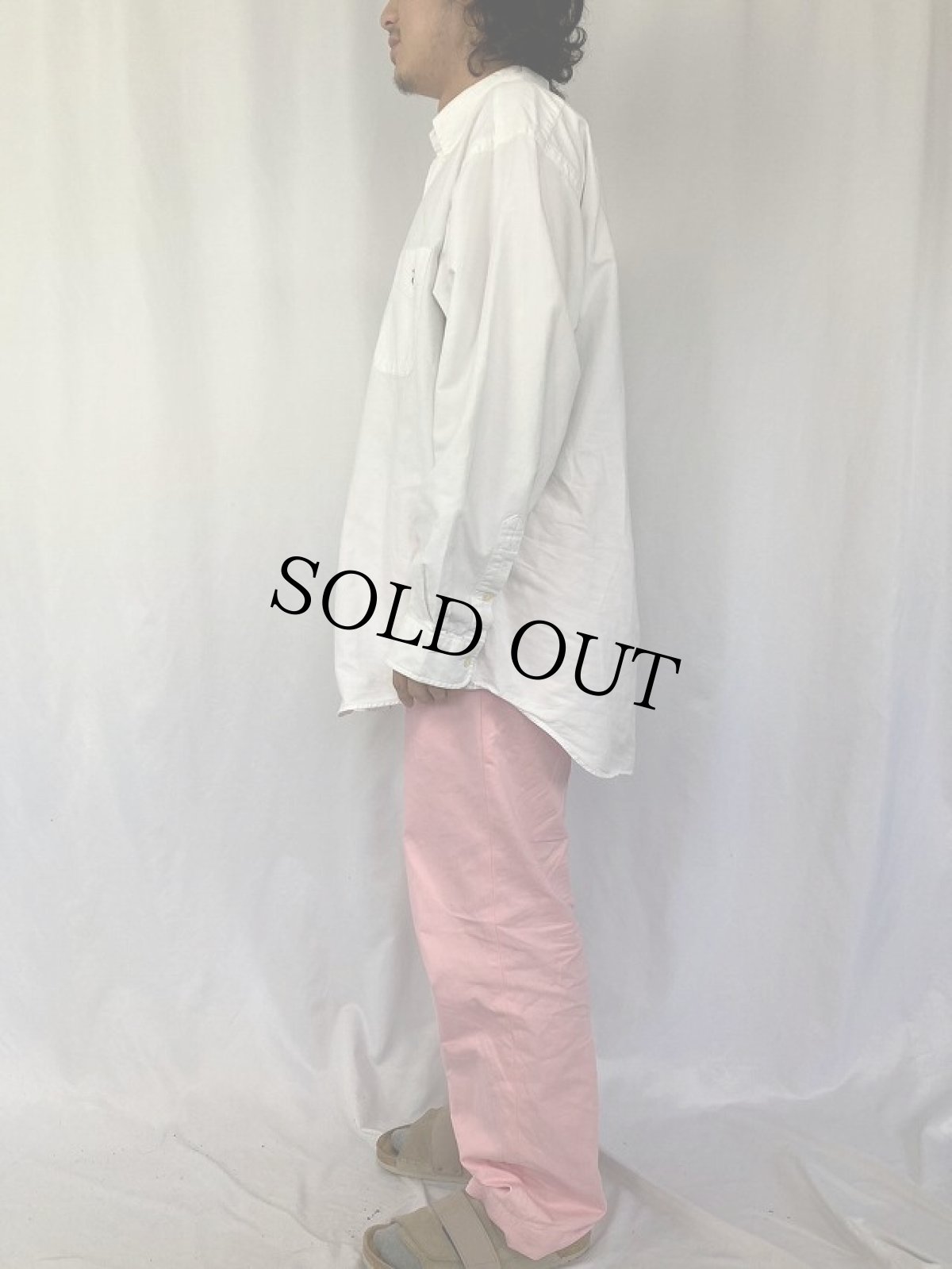 画像3: Ralph Lauren "BIG SHIRT" コットンボタンダウンシャツ L (3)