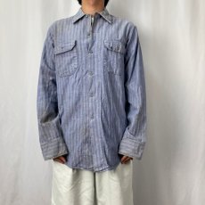 画像2: 70's WORK WEAR CORPORATION USA製 ヘリンボーン織り ワークシャツ SIZE15-15 1/2 (2)