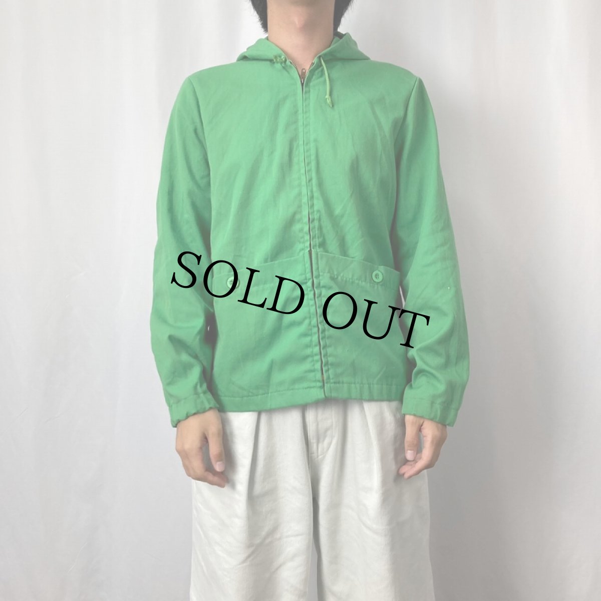 画像2: 70's WRAPID TRANSIT USA製 フルジップパーカー M (2)