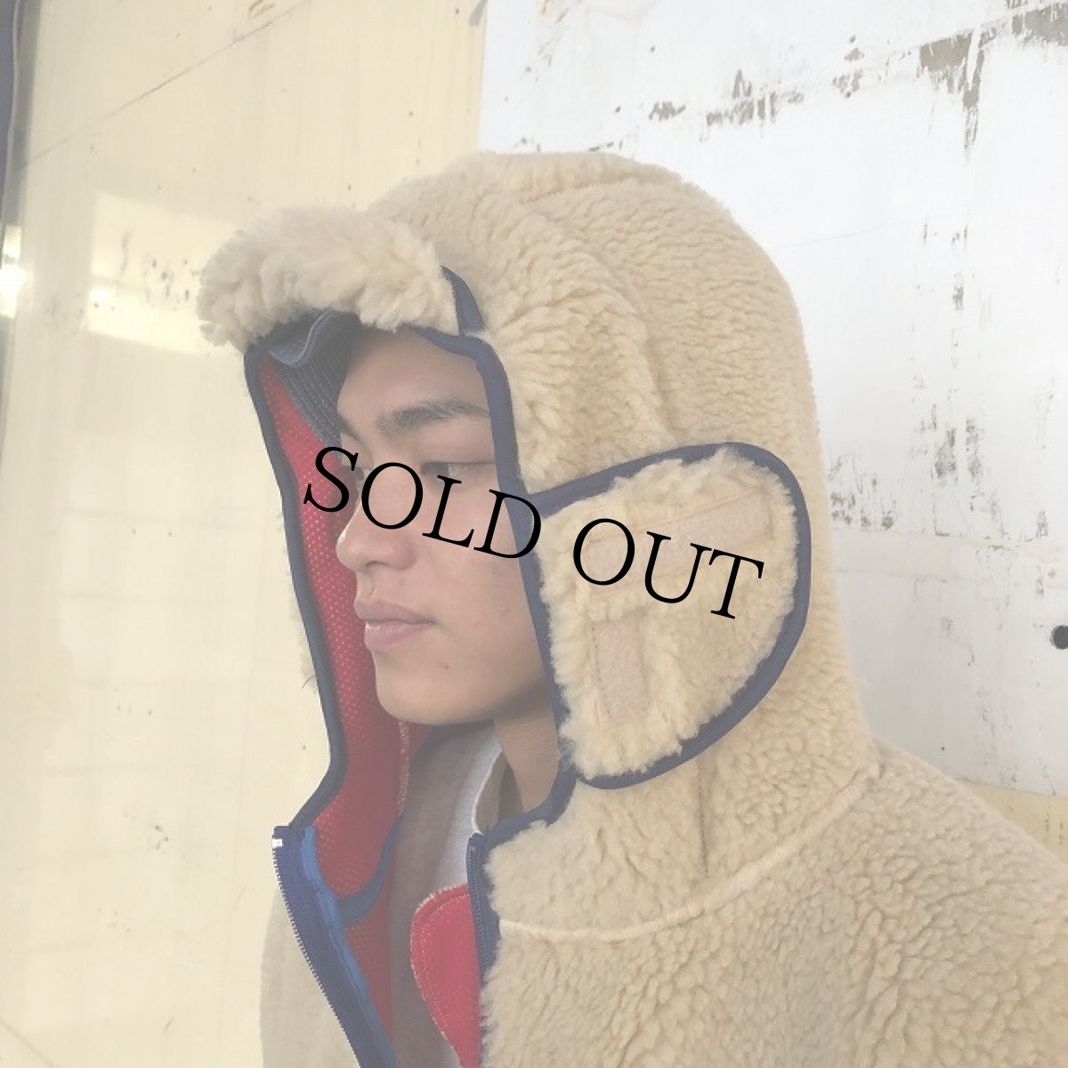 画像8: COMFY OUTDOOR GARMENT "RABBIT HOODIE" BEIGE×BLUE 【S】 (8)