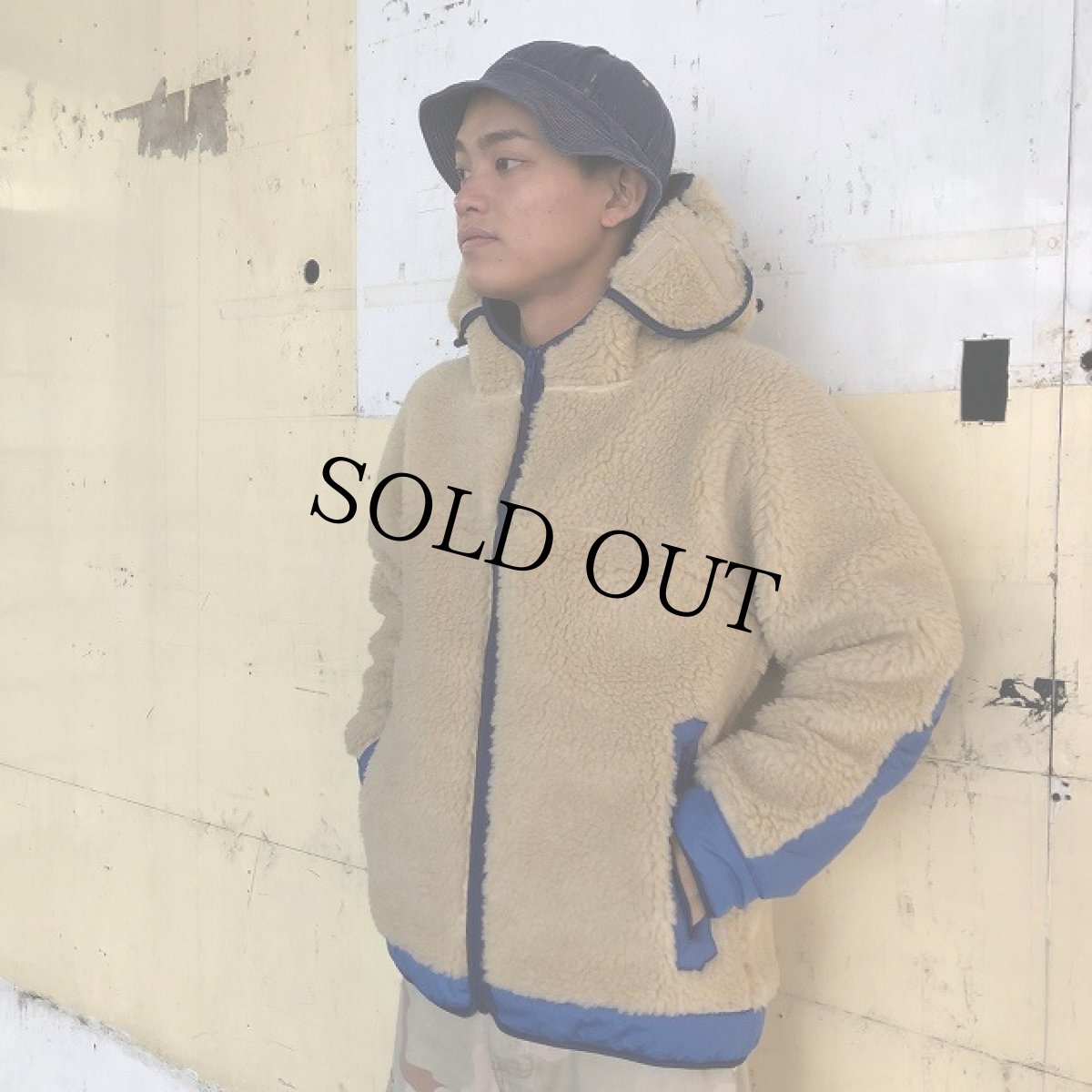 画像12: COMFY OUTDOOR GARMENT "RABBIT HOODIE" BEIGE×BLUE 【S】 (12)