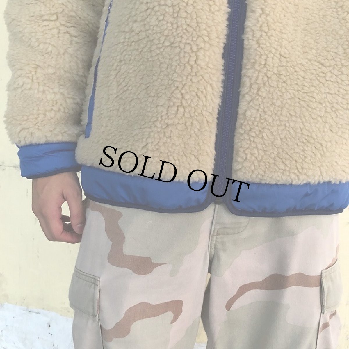 画像13: COMFY OUTDOOR GARMENT "RABBIT HOODIE" BEIGE×BLUE 【S】 (13)