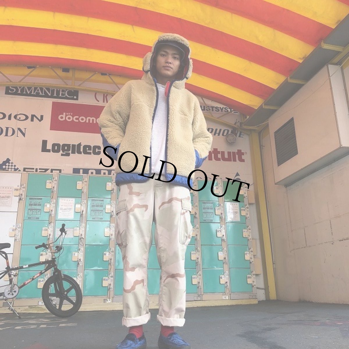 画像16: COMFY OUTDOOR GARMENT "RABBIT HOODIE" BEIGE×BLUE 【S】 (16)