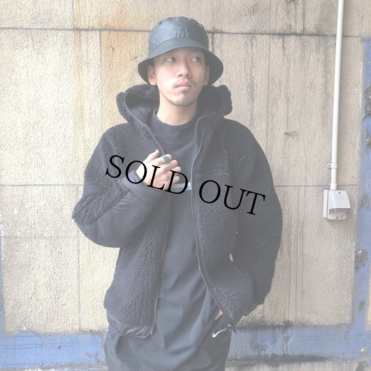 画像3: COMFY OUTDOOR GARMENT "RABBIT HOODIE" BLACK×BLACK 【M】 (3)