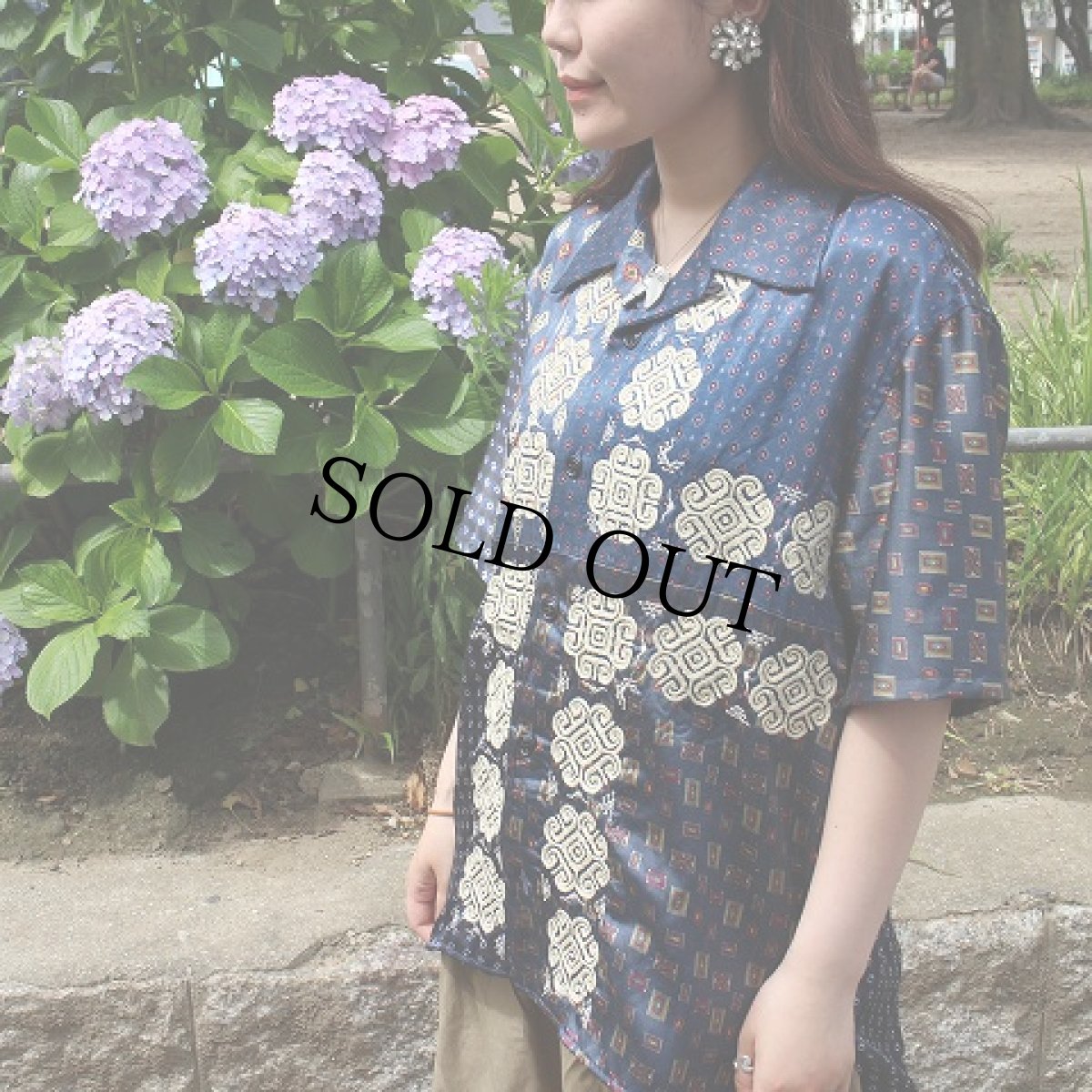 画像6: ink "BANDANA PATTERN SHIRT" BLUE TONE 【M】 (6)