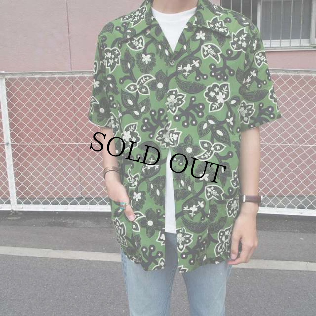 画像7: 50's〜60's 花柄ナイロン 開襟アロハシャツ (7)