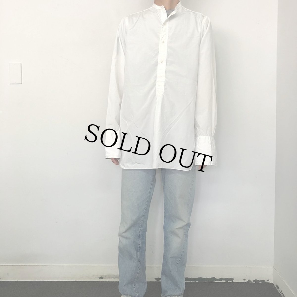 画像6: 30〜40's A Sulka & Company "襟付き" ノーカラー Shirt (6)