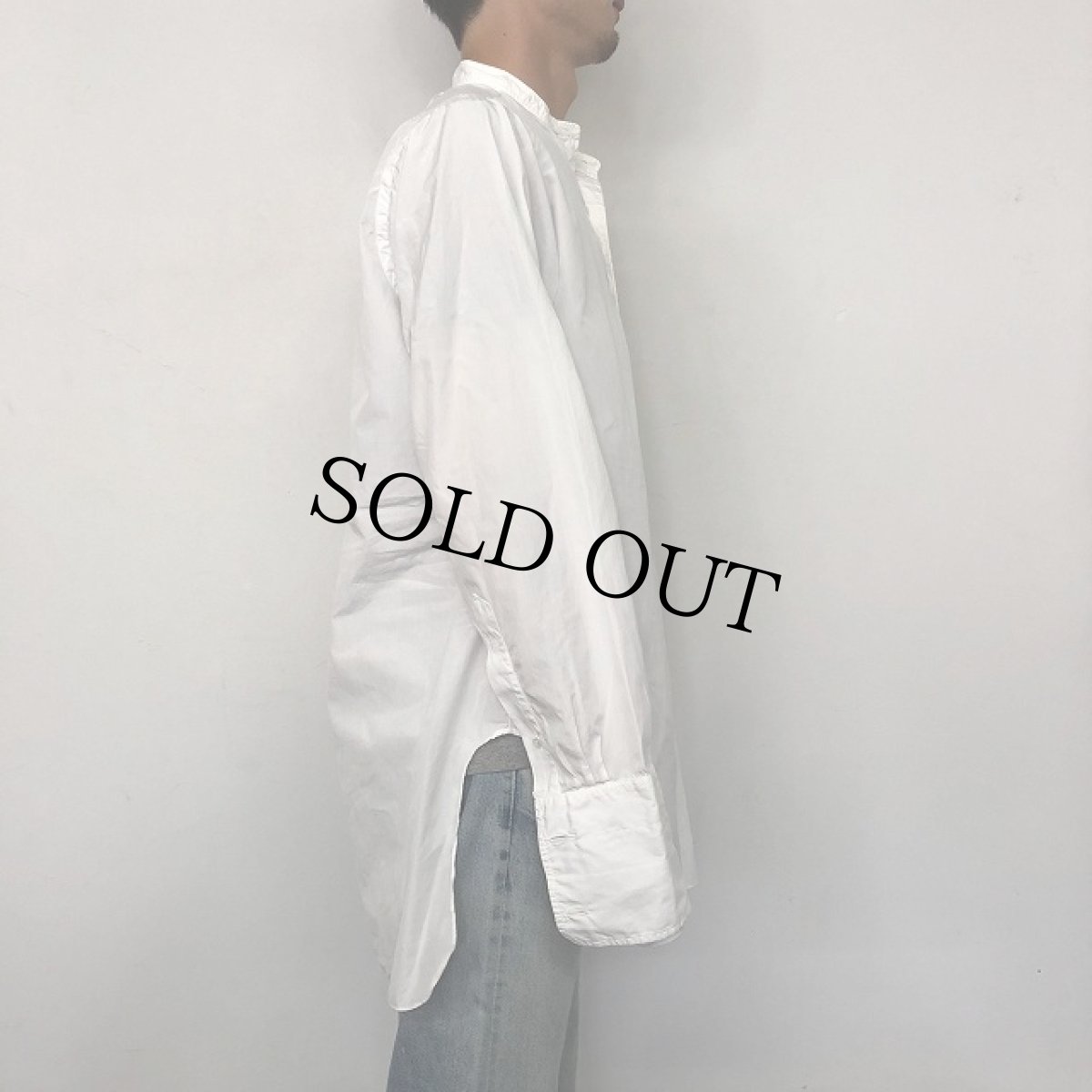 画像4: 30〜40's A Sulka & Company "襟付き" ノーカラー Shirt (4)