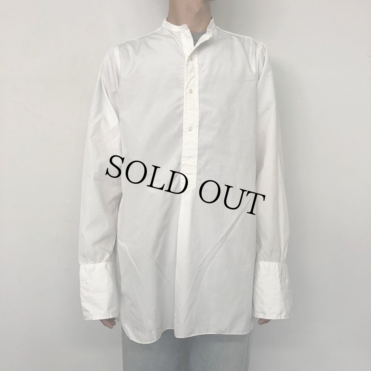 画像3: 30〜40's A Sulka & Company "襟付き" ノーカラー Shirt (3)