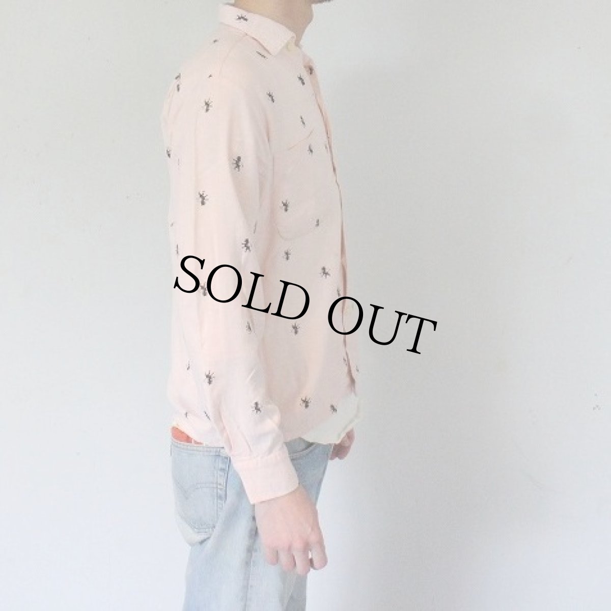 画像3: 50's Lancer Lion Pattern 黒ピン Rayon Shirts M (3)