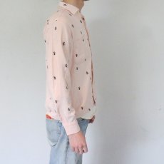 画像3: 50's Lancer Lion Pattern 黒ピン Rayon Shirts M (3)