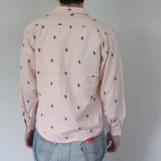 画像4: 50's Lancer Lion Pattern 黒ピン Rayon Shirts M (4)