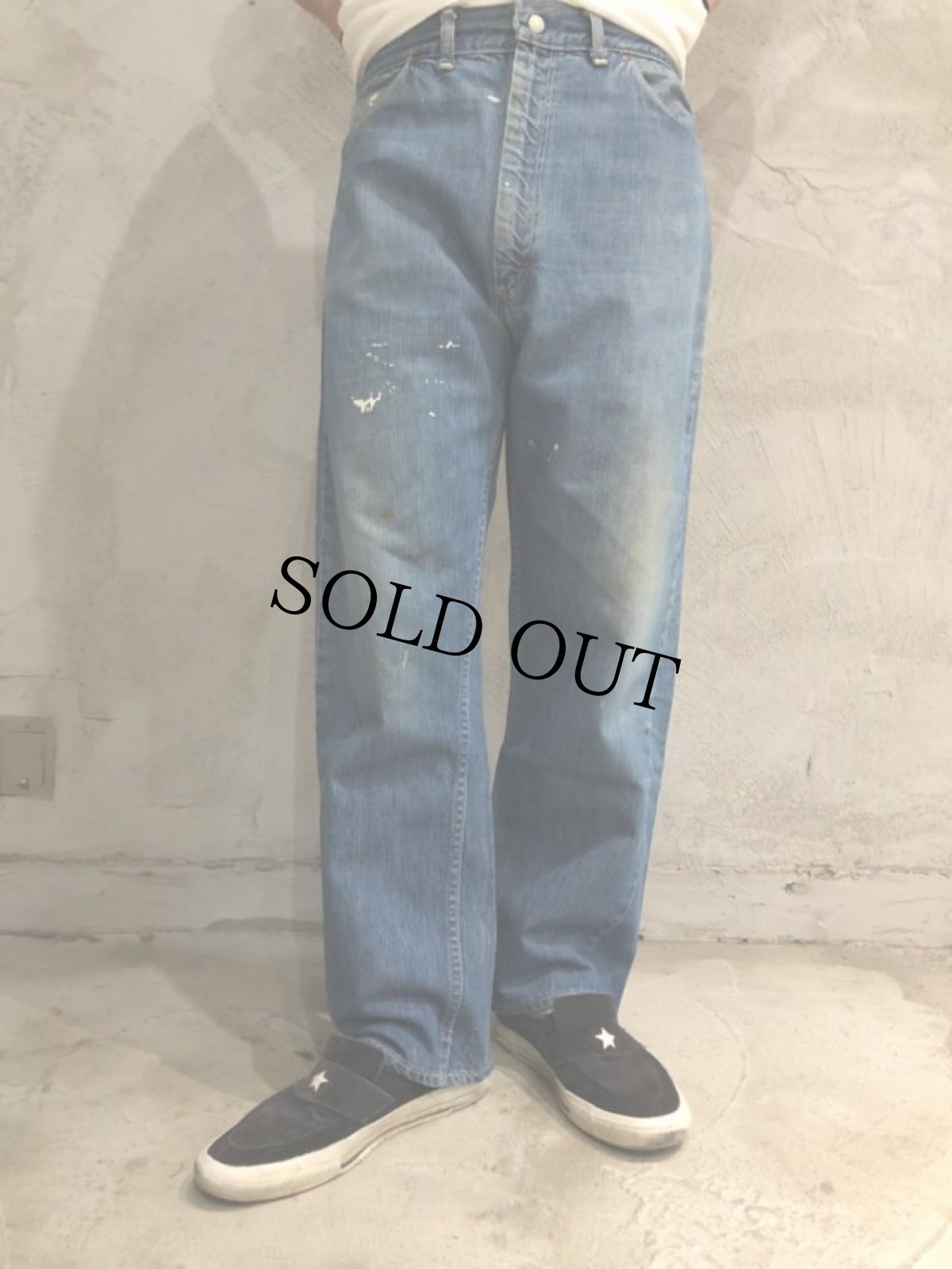 画像2: 60 J.C.PENNEY FOREMOST 5ポケットデニムパンツ ペンキ付き W34 (2)