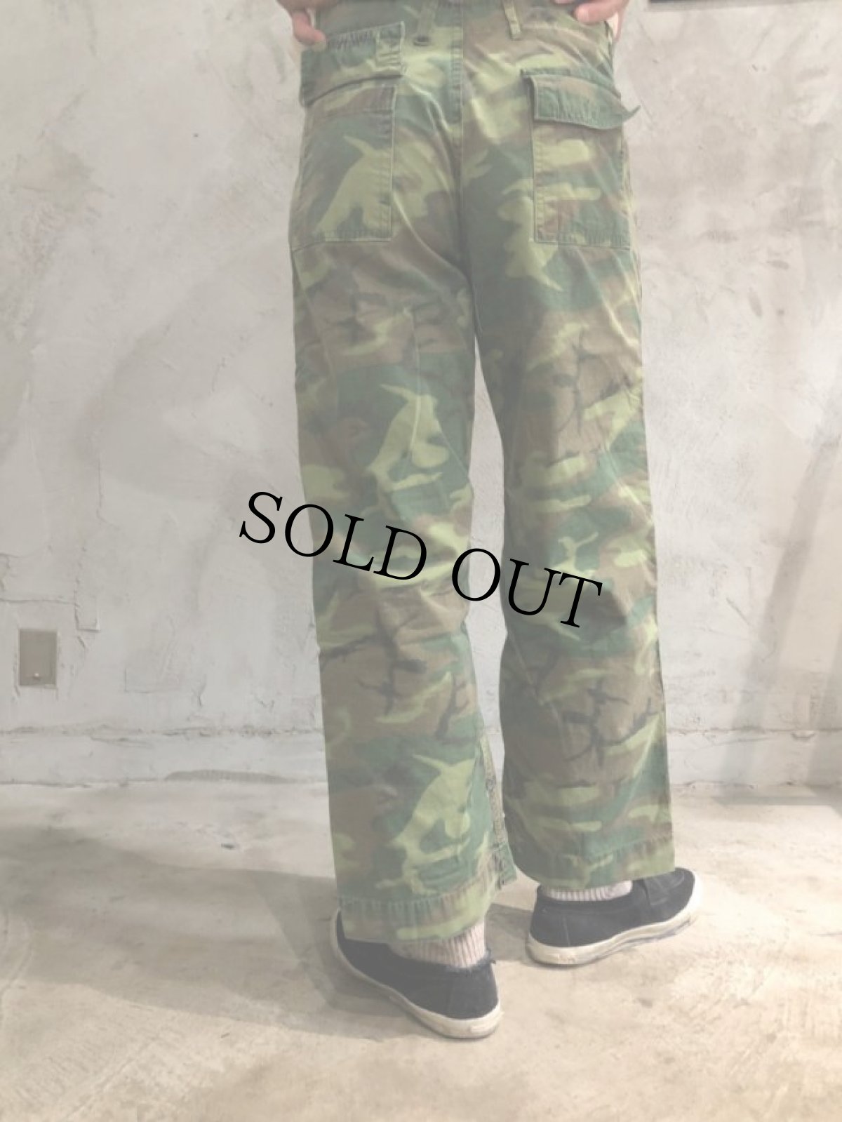 画像4: 60's ERDL迷彩 リップストップ地 ベイカーパンツ W32 (4)