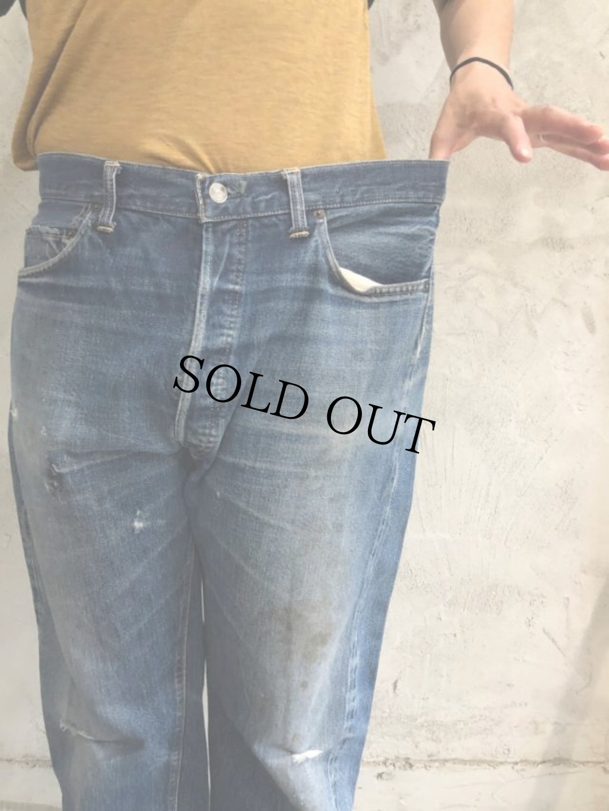 画像7: 60's〜70's LEVI'S 501 USA製 BIGE デニムパンツ W35 (7)