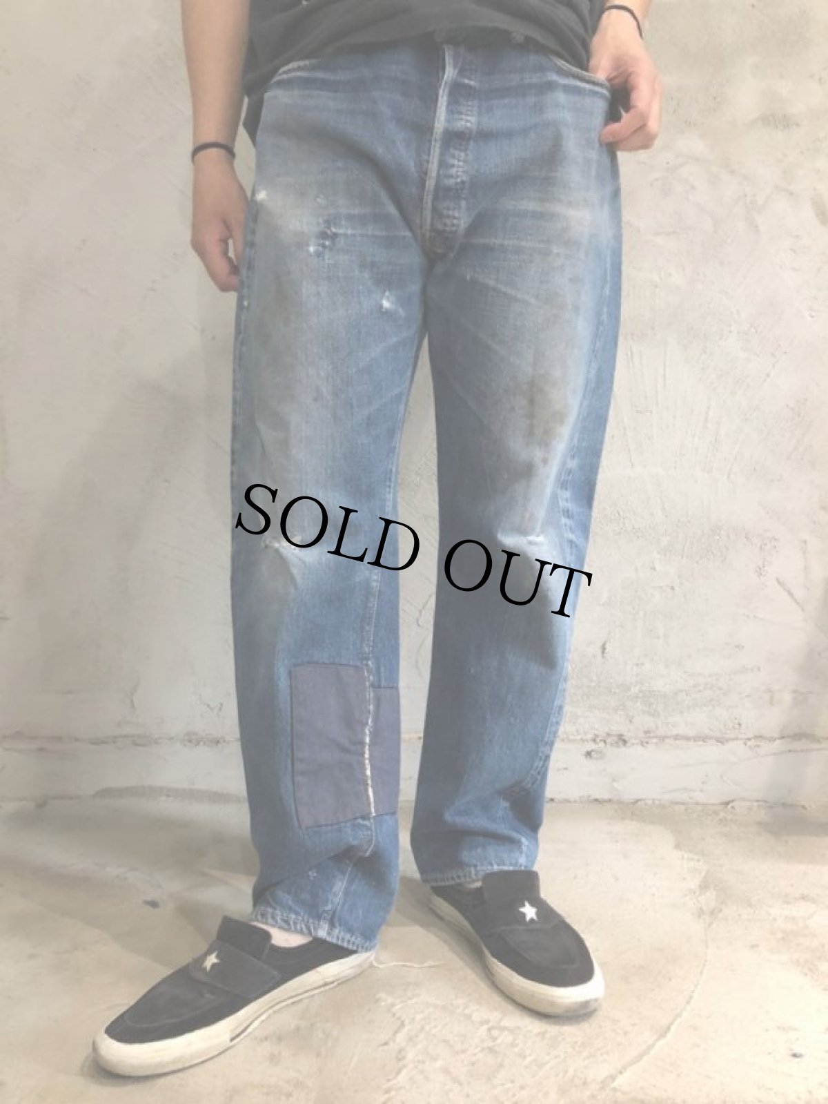 画像2: 60's〜70's LEVI'S 501 USA製 BIGE デニムパンツ W35 (2)