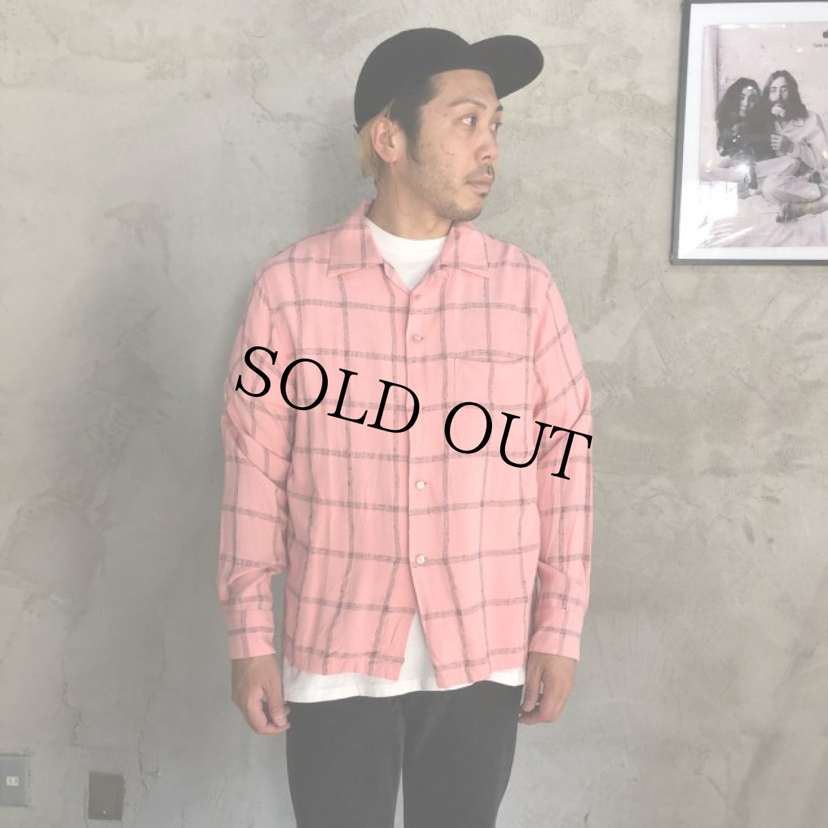 画像2: 50's 格子柄 開襟シャツ (2)