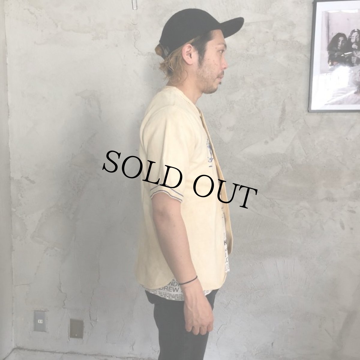 画像2: 40's "Rhines" Baseball Flannel Shirt (2)