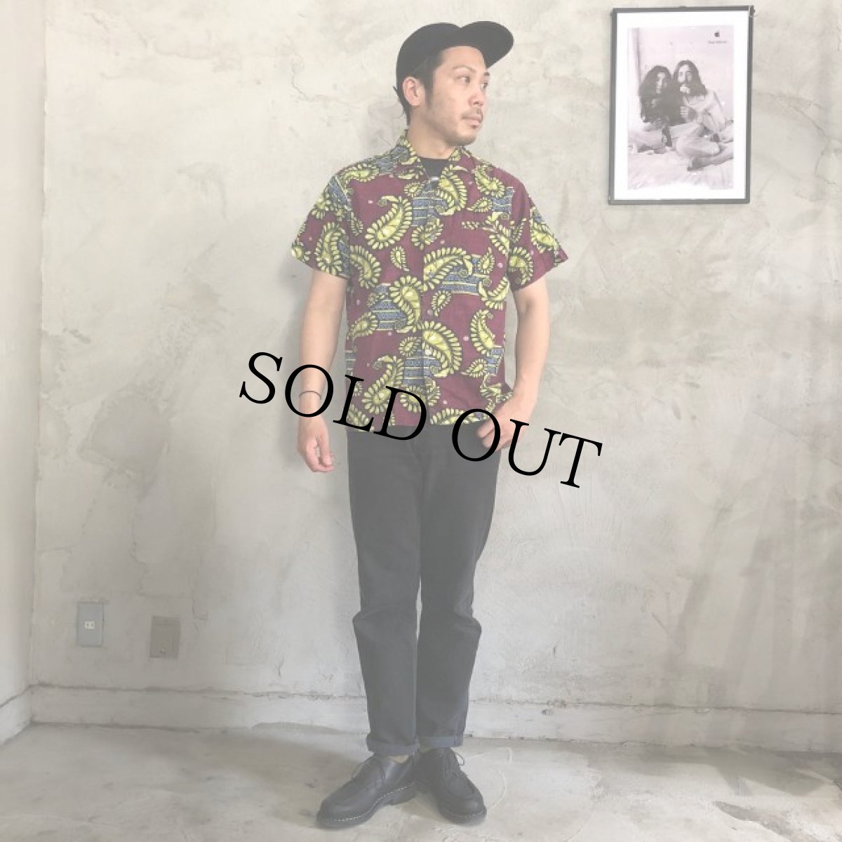 画像5: 60's〜70's DUKE OF HOLLYWOOD ペイズリー柄 開襟コットンボックスシャツ (5)