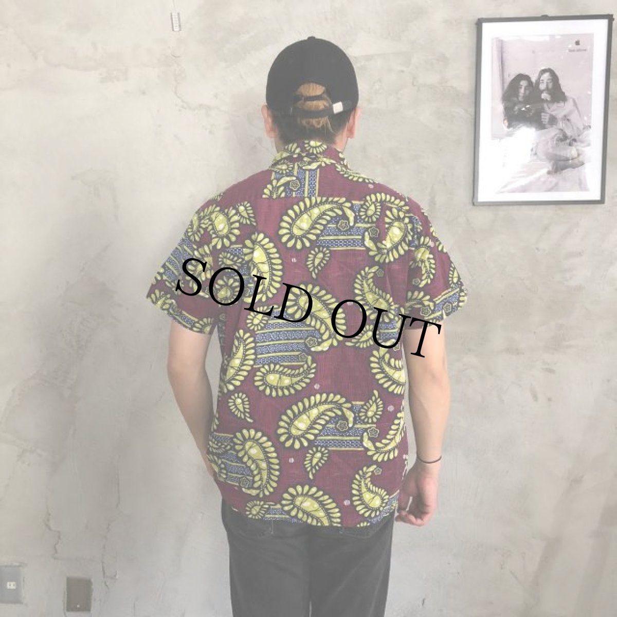 画像4: 60's〜70's DUKE OF HOLLYWOOD ペイズリー柄 開襟コットンボックスシャツ (4)