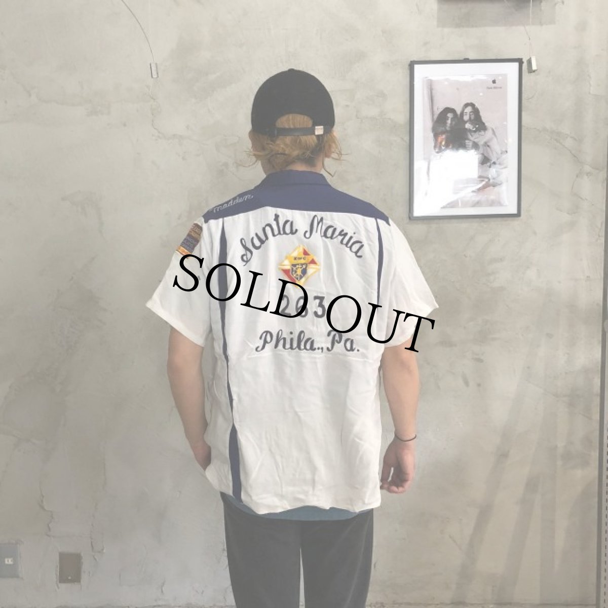 画像4: 60's USA製 チェーン刺繍ボーリングシャツ (4)