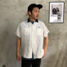 画像2: 60's USA製 チェーン刺繍ボーリングシャツ (2)