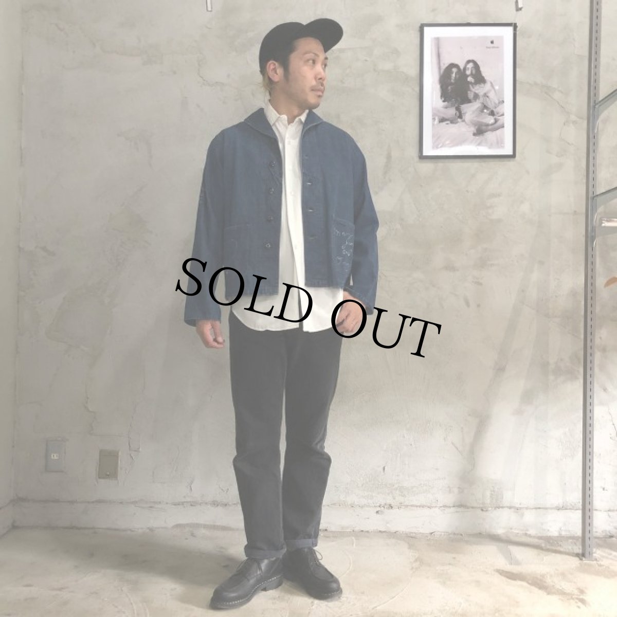 画像1: 40's U.S.NAVY Shawl Collar Denim Coverall (1)