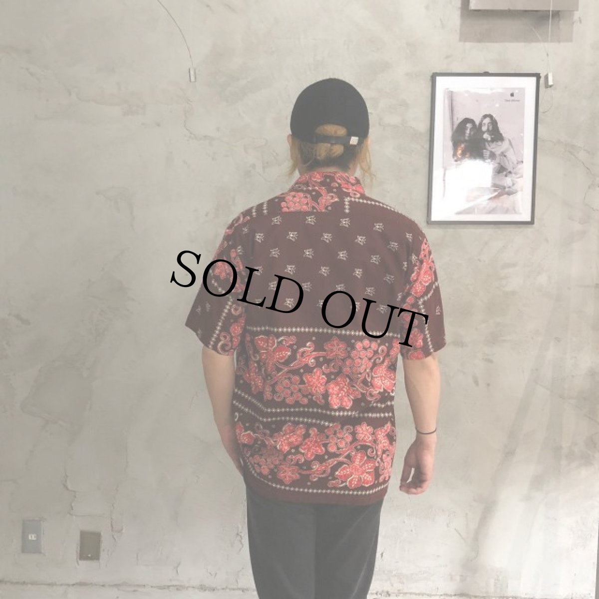 画像5: 60's CARIBBEAN ペイズリー柄 猫目ボタンオープンカラーシャツ XL (5)