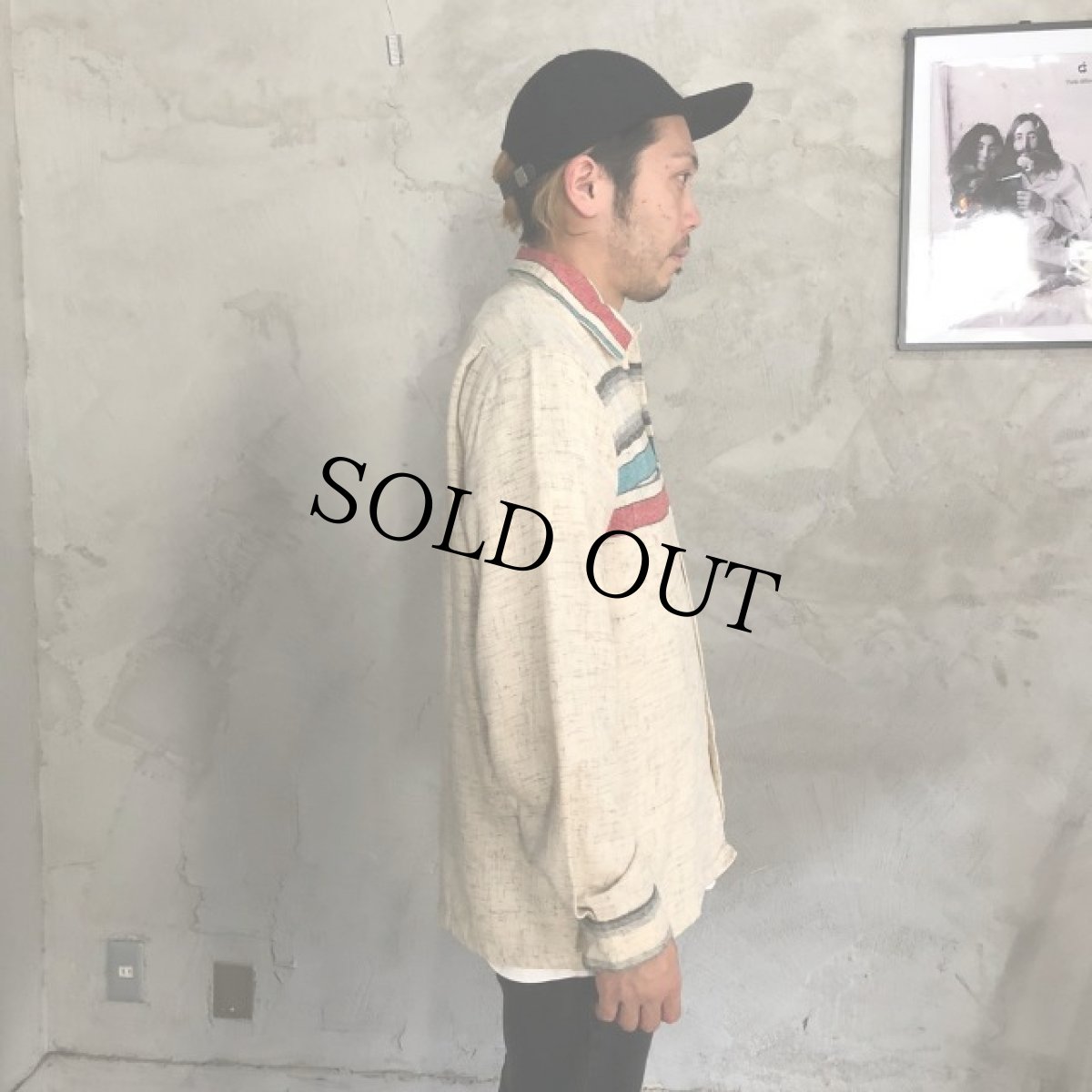 画像3: 50's ALEXANDER'S WESTCHESTER ストライプ×カスリ Wool Shirt (3)