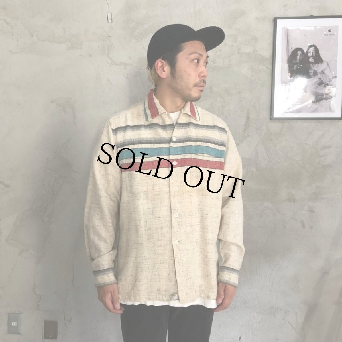 画像2: 50's ALEXANDER'S WESTCHESTER ストライプ×カスリ Wool Shirt (2)