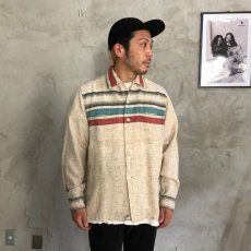 画像2: 50's ALEXANDER'S WESTCHESTER ストライプ×カスリ Wool Shirt (2)