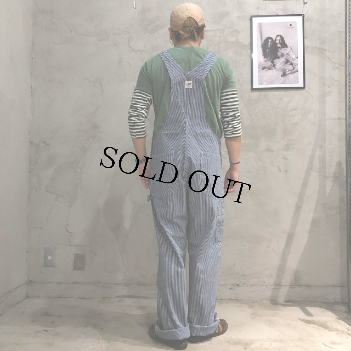 画像4: 70's Lee USA製 ヒッコリーデニムオーバーオール W39 (4)