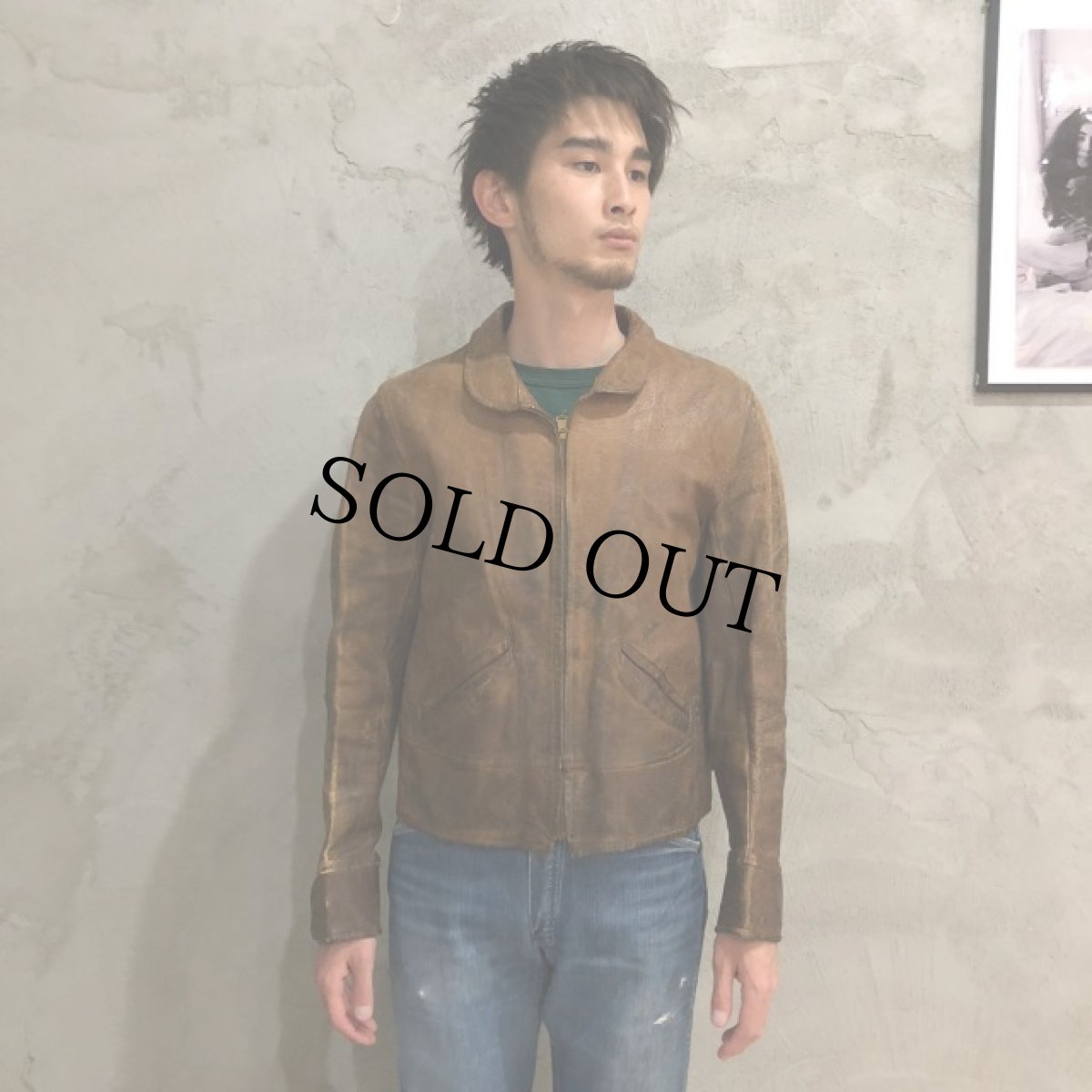 画像3: 1930's PIG SKIN Cossack Jacket ハト目ジップ (3)