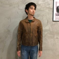 画像3: 1930's PIG SKIN Cossack Jacket ハト目ジップ (3)