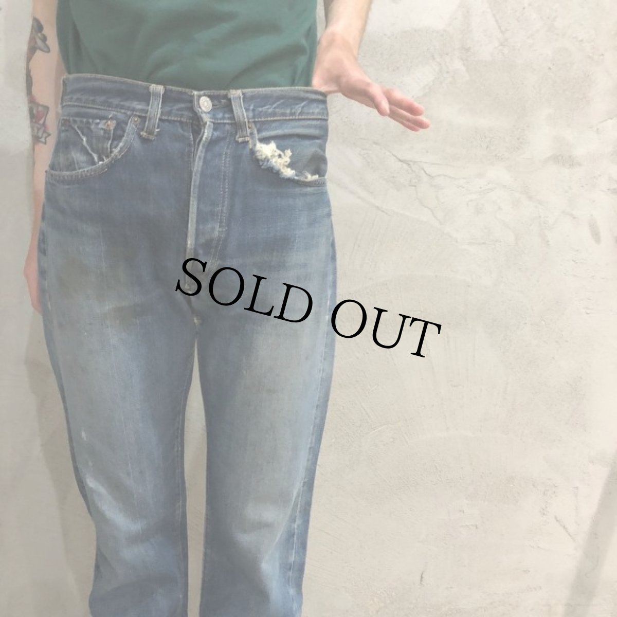 画像8: 1960's LEVI'S 501 BIGE A TYPE デニムパンツ W30 (8)