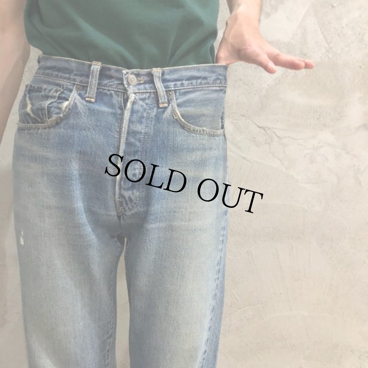 画像8: 60's Levi's 501 BIGE デニムパンツ ウエストシングル W29 (8)