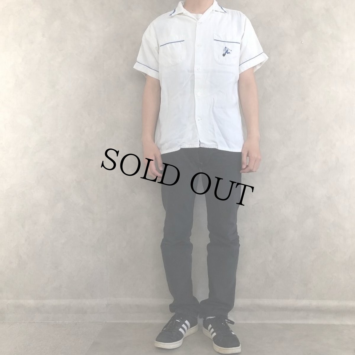 画像6: 60's "NATIONAL CARBON CO." チェーンステッチ ボーリングシャツ M (6)