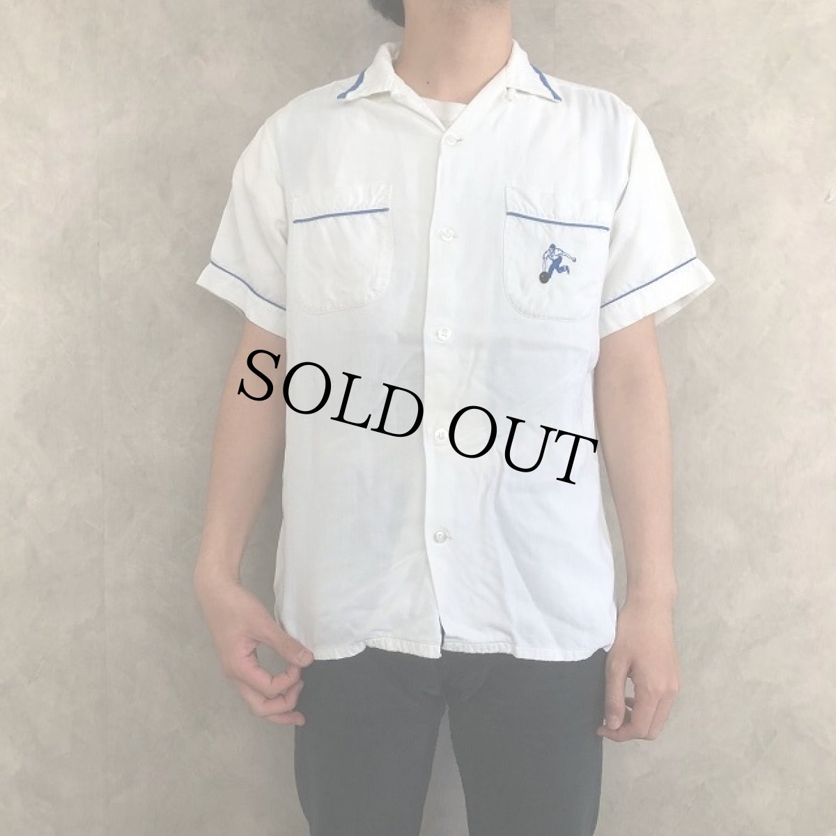 画像3: 60's "NATIONAL CARBON CO." チェーンステッチ ボーリングシャツ M (3)